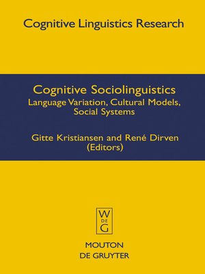 cover image of Cognitive Sociolinguistics